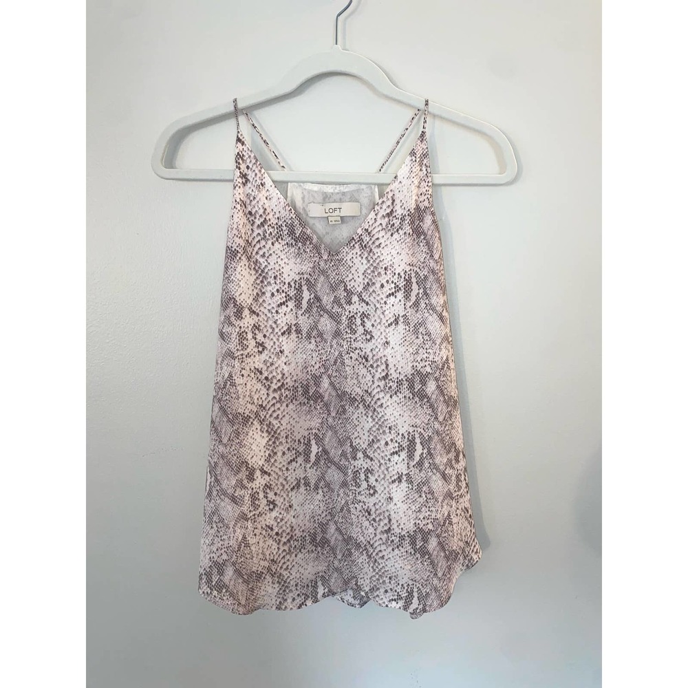 Loft xs cute lightweight airy snakeskin tank blouse 0008
